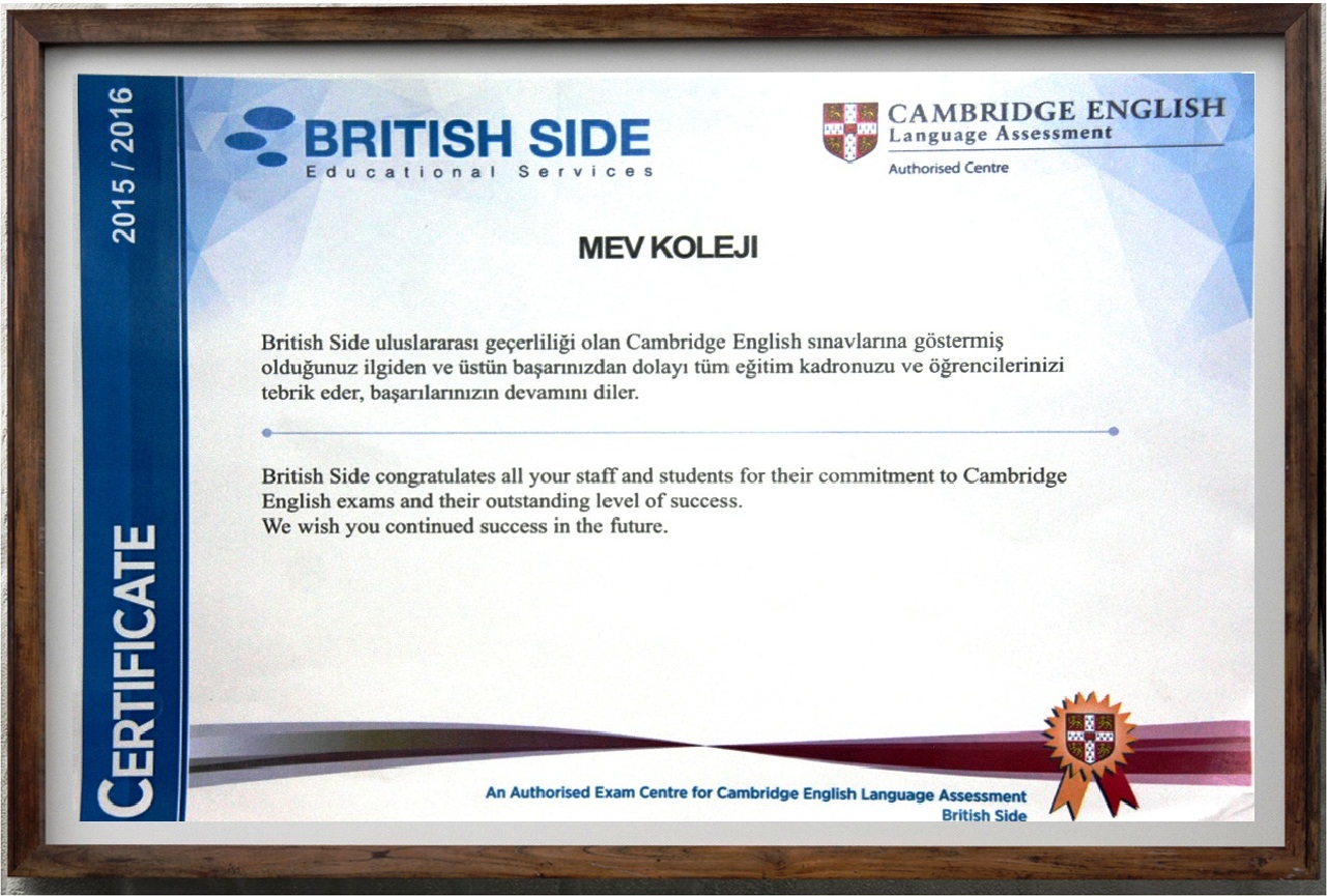 Cambridge YLE, KET ve PET Sınavlarında Başarılı Olan Öğrencilerimize Sertifikaları Törenle Verildi